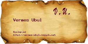 Vermes Ubul névjegykártya